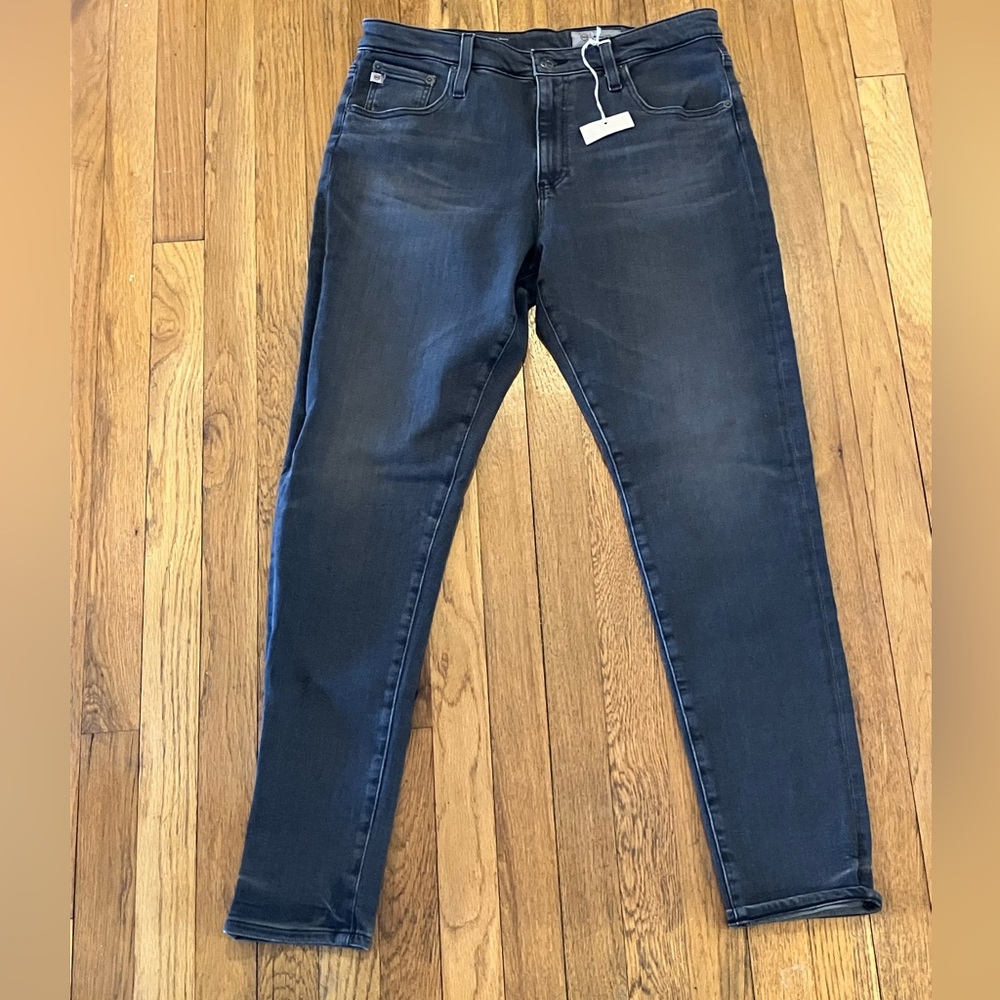 AG-ED Denim Grey Farrah high rise skinny jeans size 32 new with tags